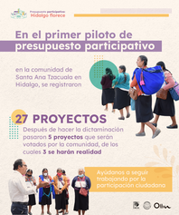Santa Ana Tzacuala, Acaxochitlán: Presupuesto Participativo: Hidalgo Florece